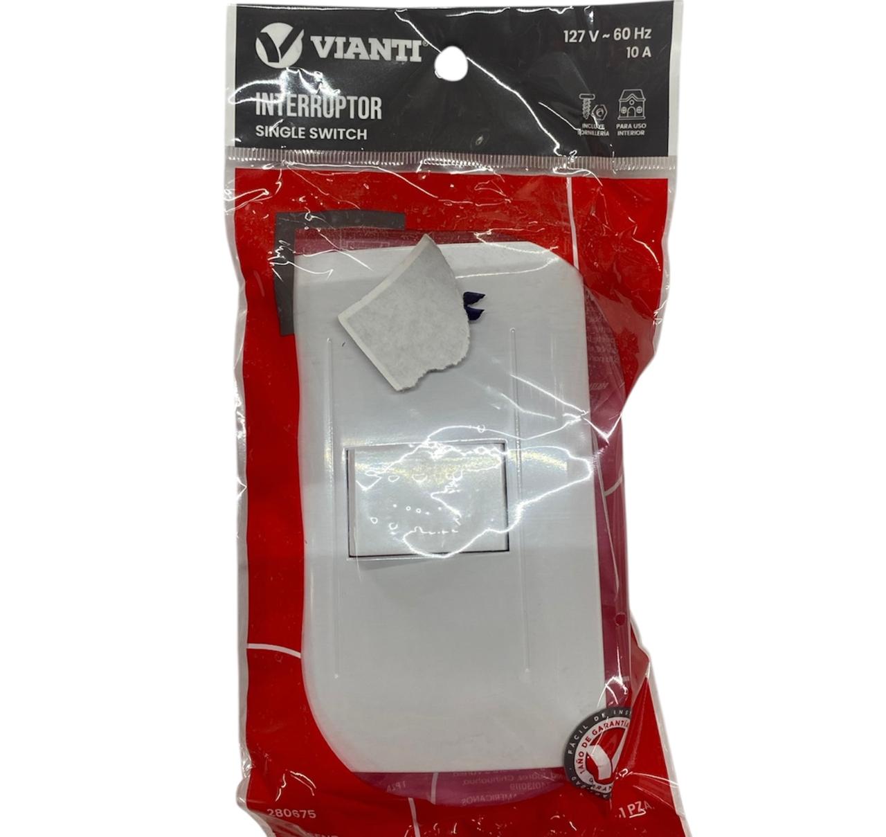 Apagador Sencillo Con Placa Vianti